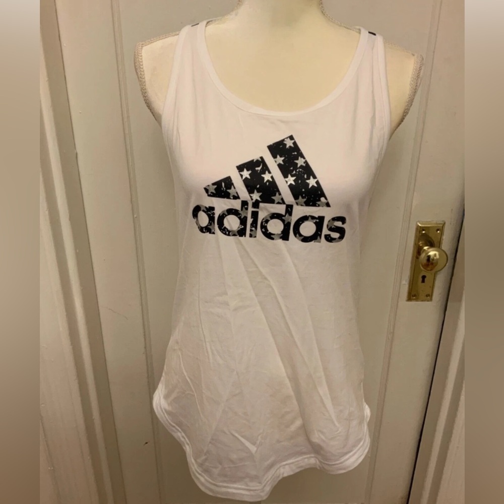 Women's Adidas Americana tank top Red White Blue Stars NWT .